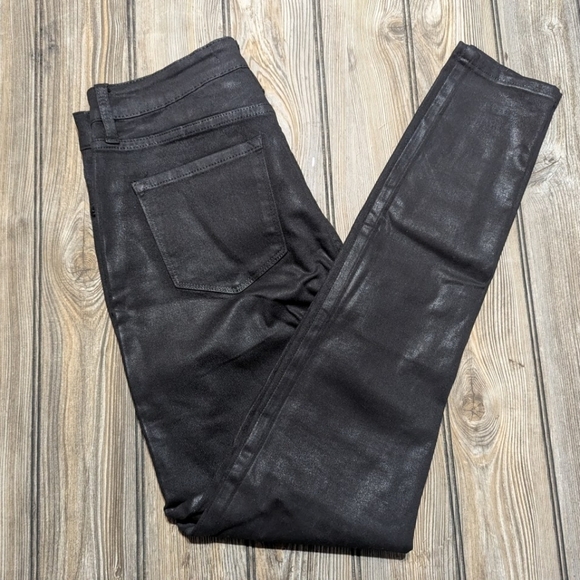 KanCan size 9 black skinny jeans in distressed leather-like fabric - Picture 7 of 11